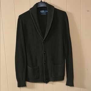 Polo by Ralph Lauren Green Shawl Collar Cardigan Sweater